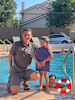 Happy family enjoying safe pool time